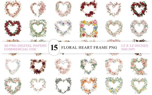 Download Luxurious Floral Heart PNG Collection - Luxurious Collection