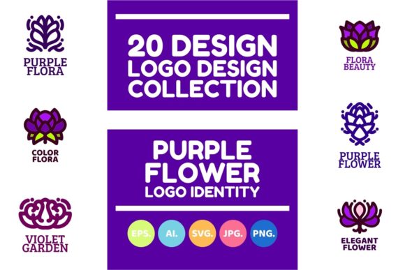 Download Purple Flower Leaf Nature Logo Design - Leaf Collection