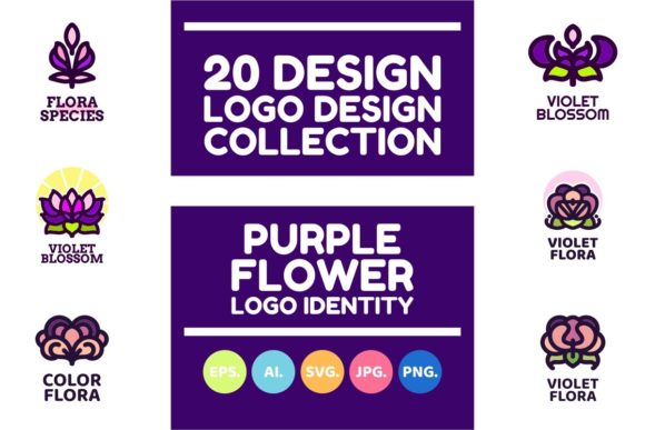 Download Purple Flower Leaf Nature Logo Design - Leaf Collection