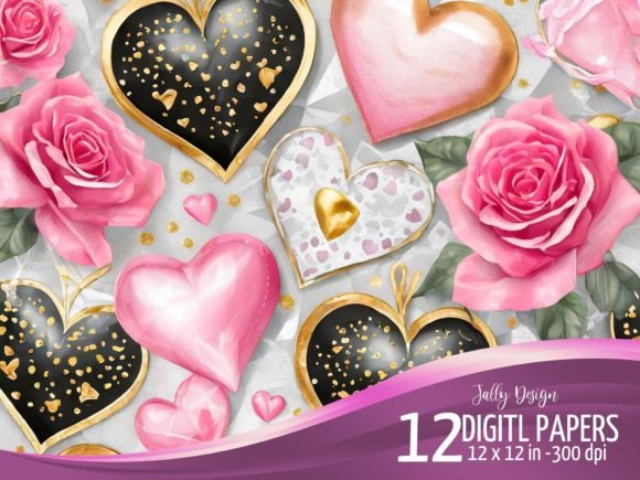 Download Black &amp; Pink Luxurious Valentine's Heart - Luxurious Collection