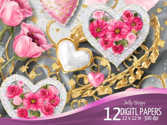 Download Shabby Chic Luxurious Valentine's Hearts - Luxurious Collection