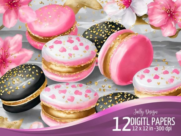 Download Luxurious Black &amp; Pink Macarons Scenes - Luxurious Collection