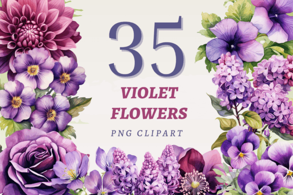 Download Violet Flowers PNG Bundle - Violet flowers png Collection